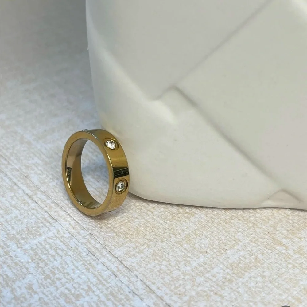 Gold Ring with Silver Accents